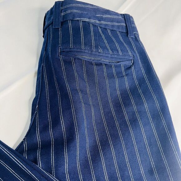 Gap Sz 4 Slim City Coupe Urbane Etroite Pants Navy Blue Stripped Stretch 0763 - Picture 3 of 12